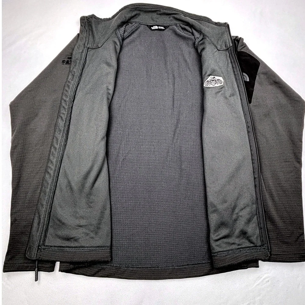 The North Face Technical Grid Fleece Jacket Mens Medium M Charcoal Gray Patron